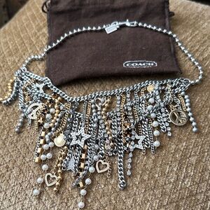 Coach Mixed Metal Charm Necklace